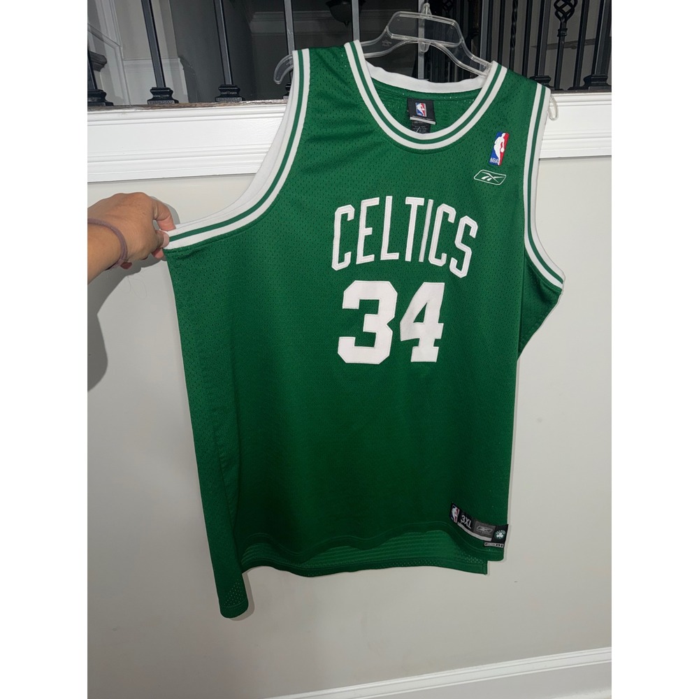 Reebok Paul Pierce Boston Celtics NBA Jersey Mens 3XL Green White 34 Basketball